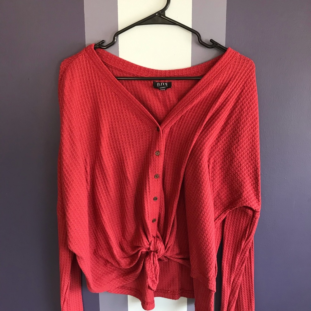 Botton down red sweater!!